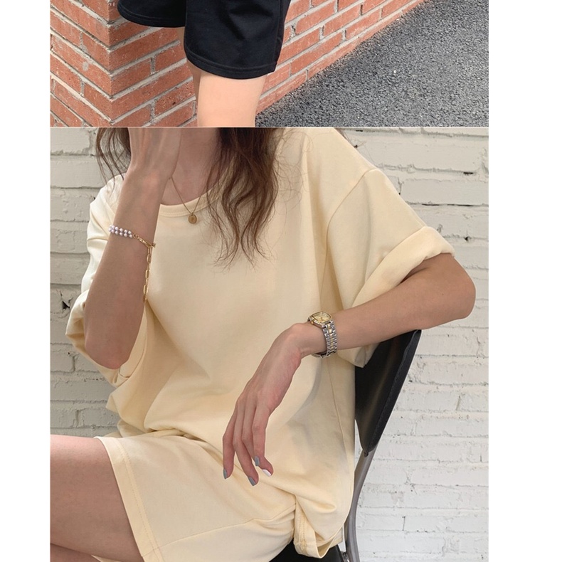 Set Áo Thun Ngắn Tay + Quần Short Thời Trang Nữ