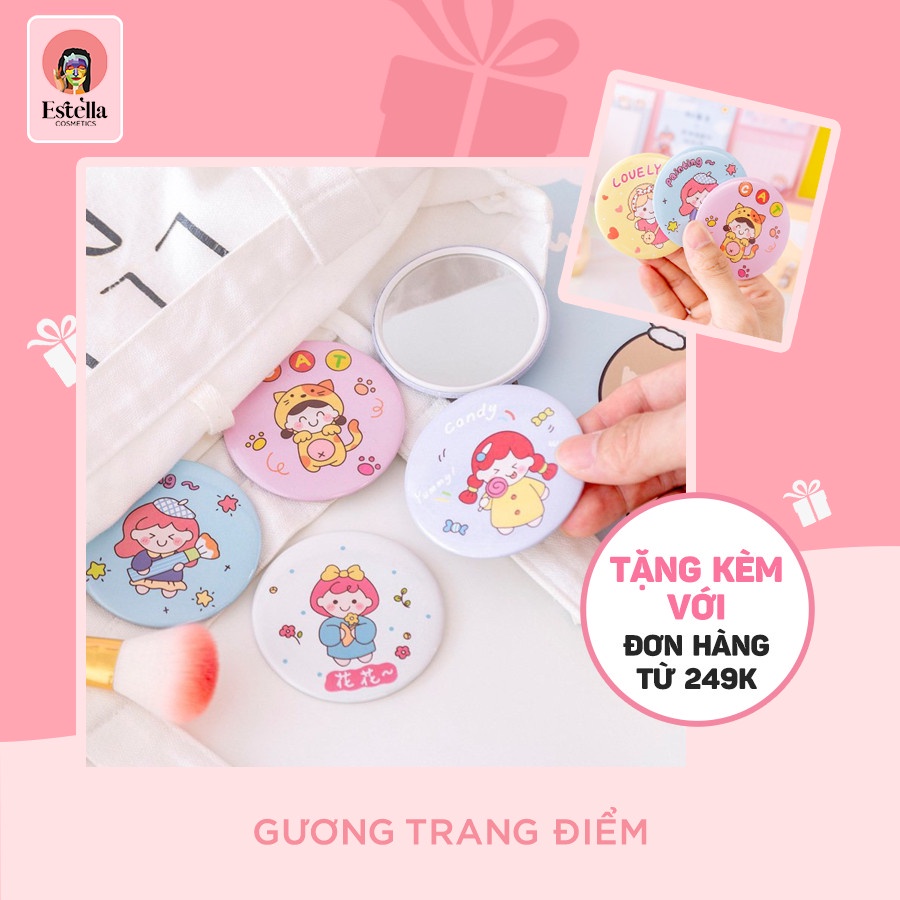 Gương tròn mini cầm tay hình cô gái công chúa cute dễ thương xinh xắn (7cm)