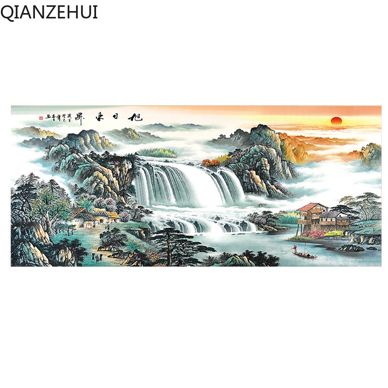 Bộ Tranh Thêu Chữ Thập 11CT DIY Hình Mặt Trời Mọc Chậm