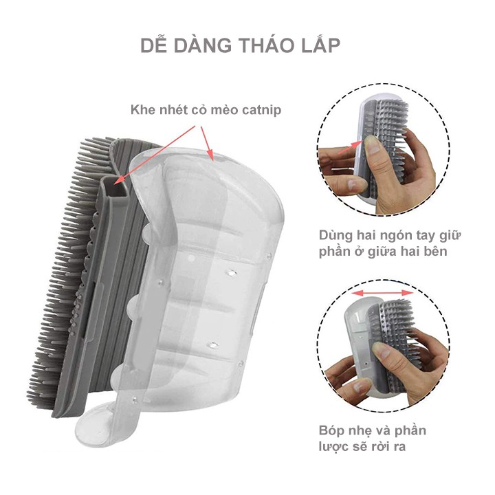 Đồ Chơi Cọ Má Mát Xa Gắn Tường Cho Mèo - Kèm Cỏ Mèo Catnip
