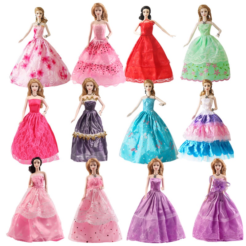 Quần áo đồ chơi trẻ em, quần áo barbie, váy búp bê cô gái 30cm TTD113