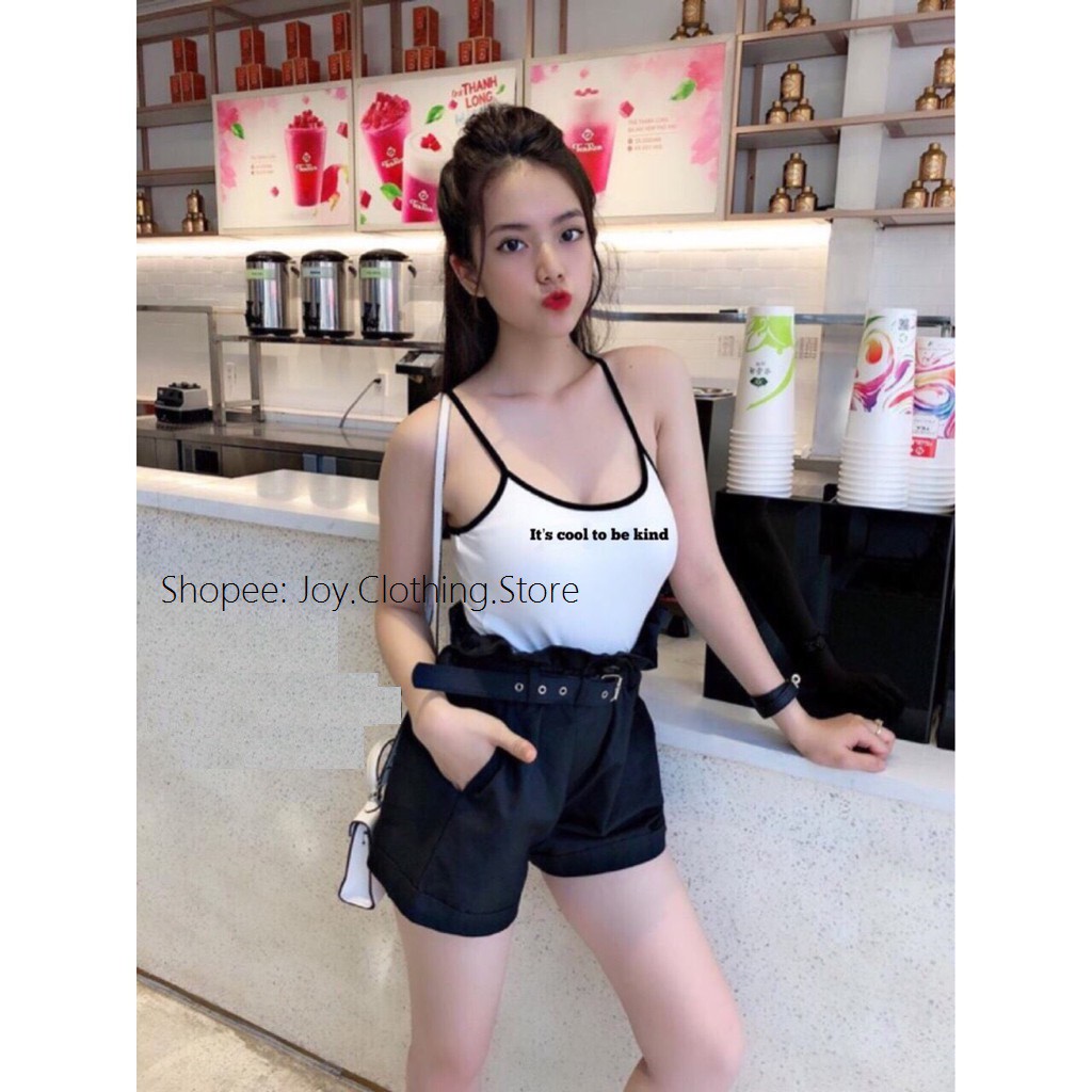 ÁO THUN HAI DÂY CROPTOP ÔM BODY IT'S COOL TO BE KIND - ÁO TẬP GYM, YOGA 4