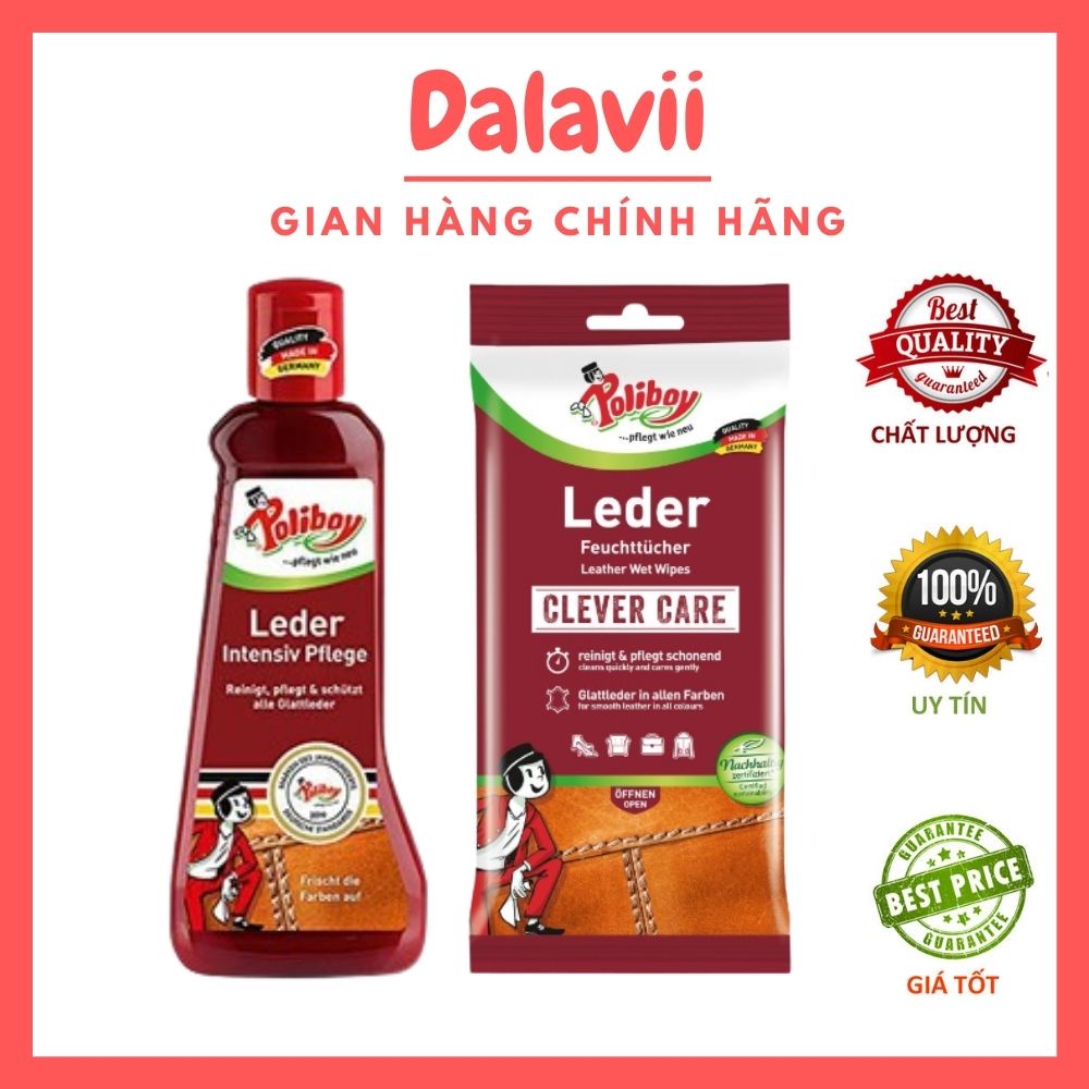 Dung dịch vệ sinh, bảo dưỡng, làm bóng đồ da Poliboy 200ml - Shop Dalavii