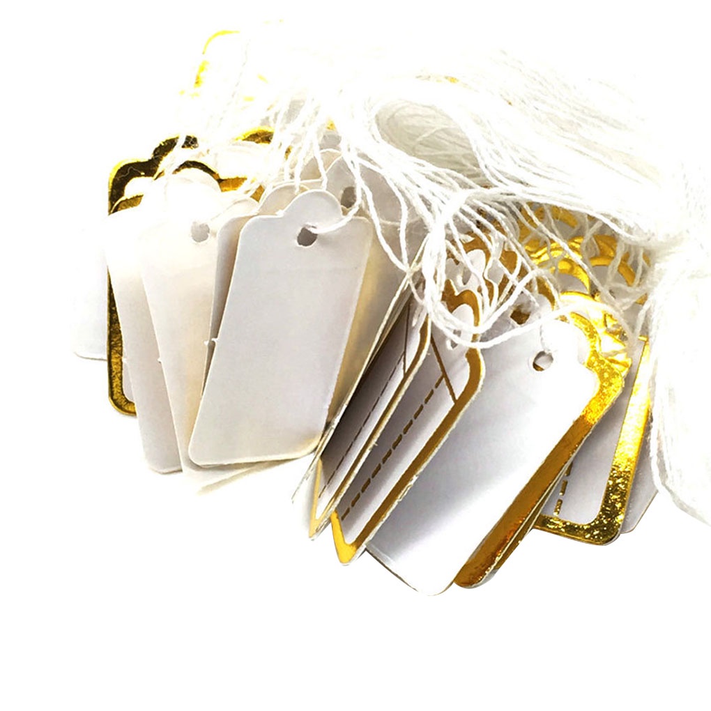 [CHOO] 500pcs Price Tags with String Jewelry Clothing Sale Price Display Marking Message Card Writable Label