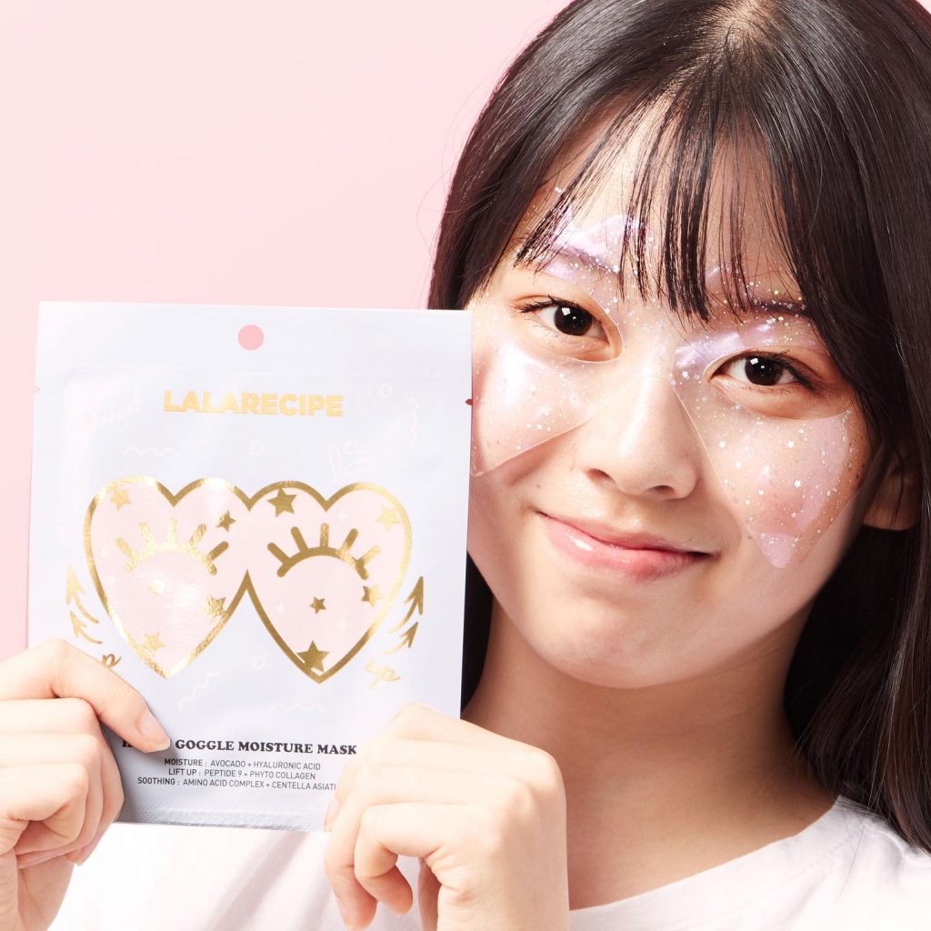 Hộp 10 Miếng Mặt Nạ Dưỡng Ẩm Vùng Mắt Và Má Lalarecipe Heart Goggle Moisture Mask