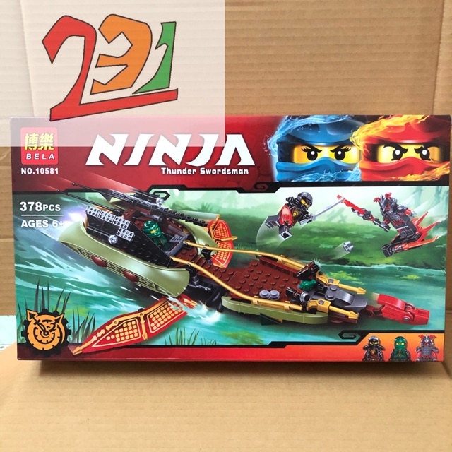 Mẫu Xếp Hình Ninja Thuyền Chiến Trên Sông Bela 10581