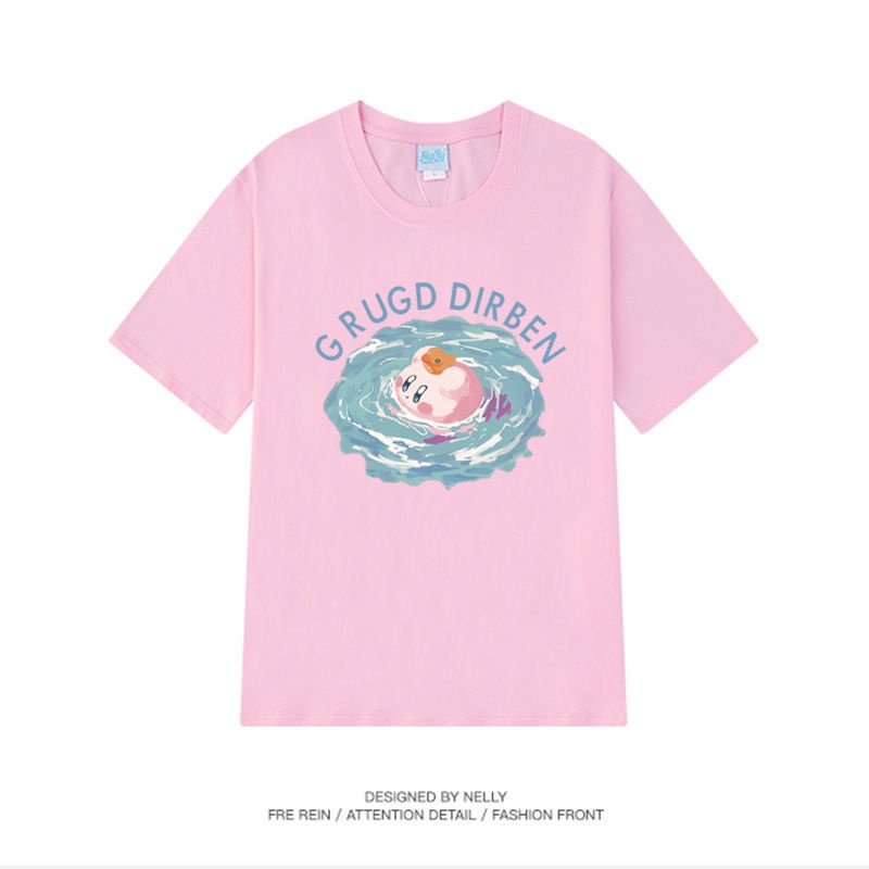 Áo Thun Tay Ngắn In Hình Kirby Phong Cách Harajuku Cho Nữ