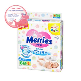 (MERRIES JUMBO - CỘNG MIẾNG) Tã dán / quần Merries Nội địa Nhật NB90+6, S82+6, M64+4, L54+4, 1 bịch