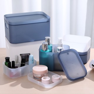 ❤️Dán miễn phí❤️1 PC Hộp bảo quản mỹ phẩm mờ trong suốt đa chức năng có nắp Hộp bảo quản mỹ phẩm trang sức nhỏ