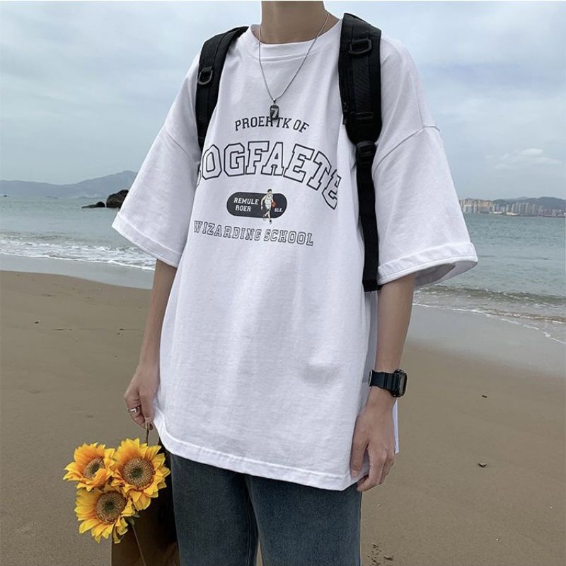 Áo thun tay lỡ unisex dạng áo đôi BOGFAETE