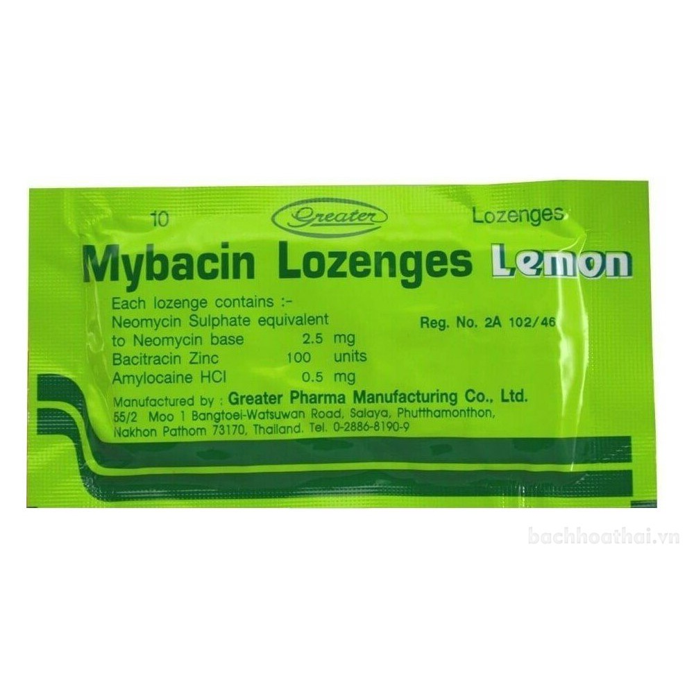 Kẹo ngậm ġiảm ho tăņg đề kháng MYSEPTIC MYBACIN ZINC Thái Lan