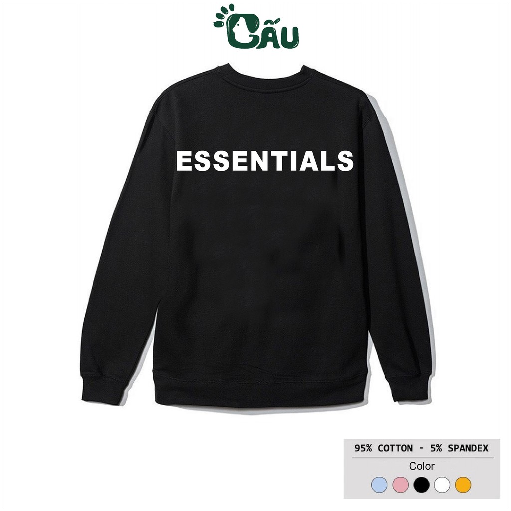 Áo sweater Men194 vải thu đông co dãn, dày dặn mềm mịn form rộng phong cách Unisex - Ess