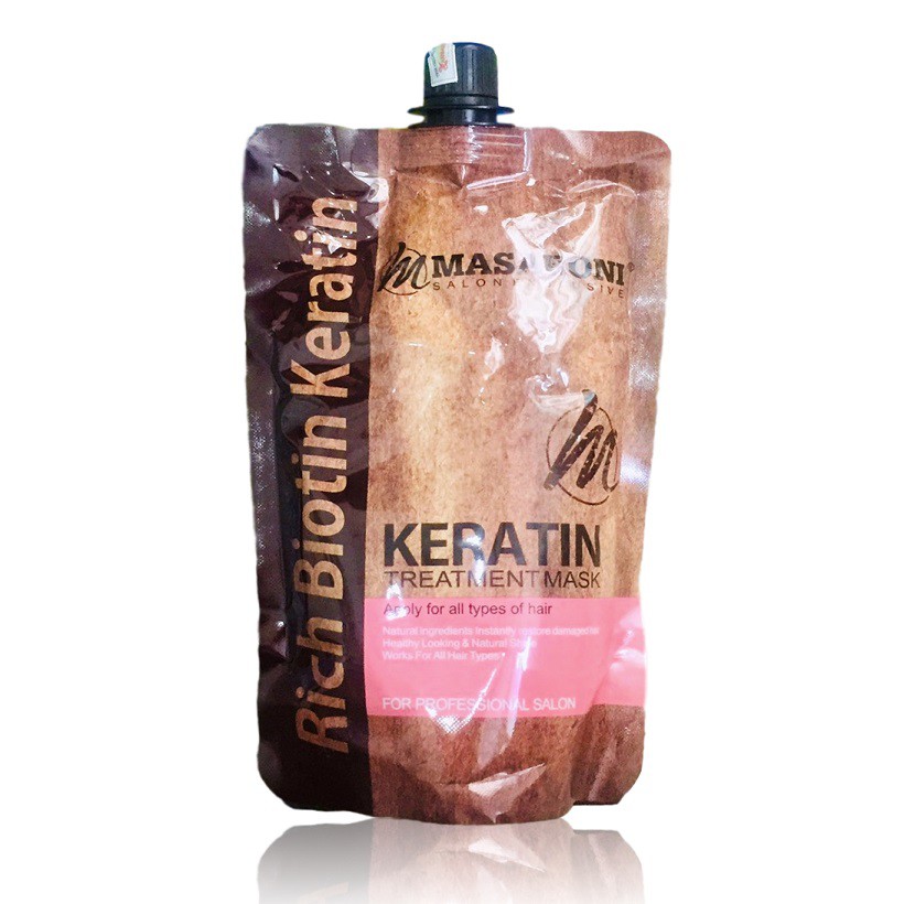 Hấp dầu Masaroni Keratin treatment cho tóc khô hư tổn túi 500ml (CANADA)