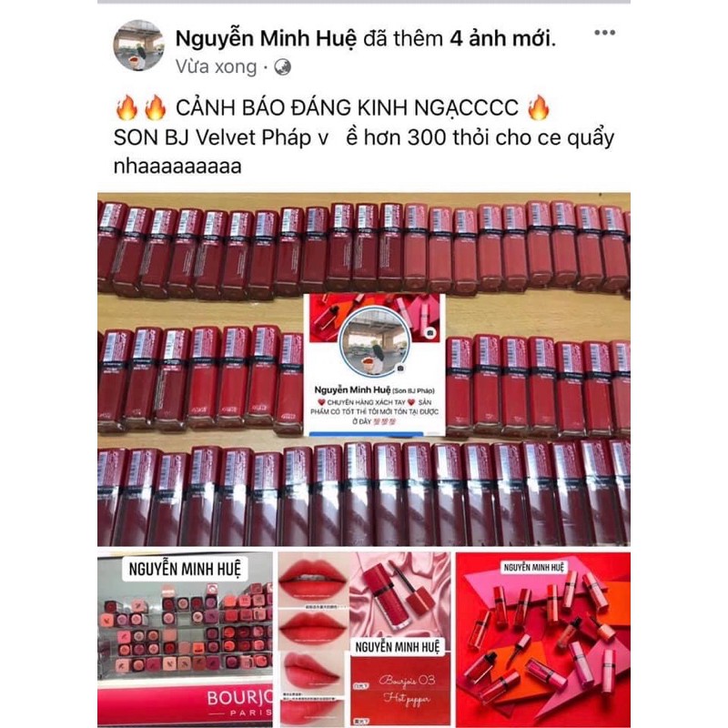 Son BJ Velvet HÀNG CHUẨN PHÁP SẴN ĐỦ BẢNG MÀU