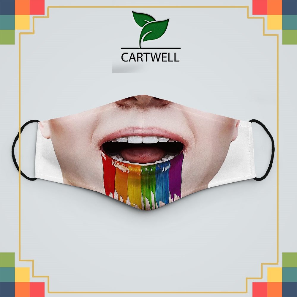 Khẩu trang nam nữ độc lạ Mặt Người_2214 CARTWELL chất liệu vải mềm 2 lớp phòng dịch bệnh lọc không khí kháng khuẩn