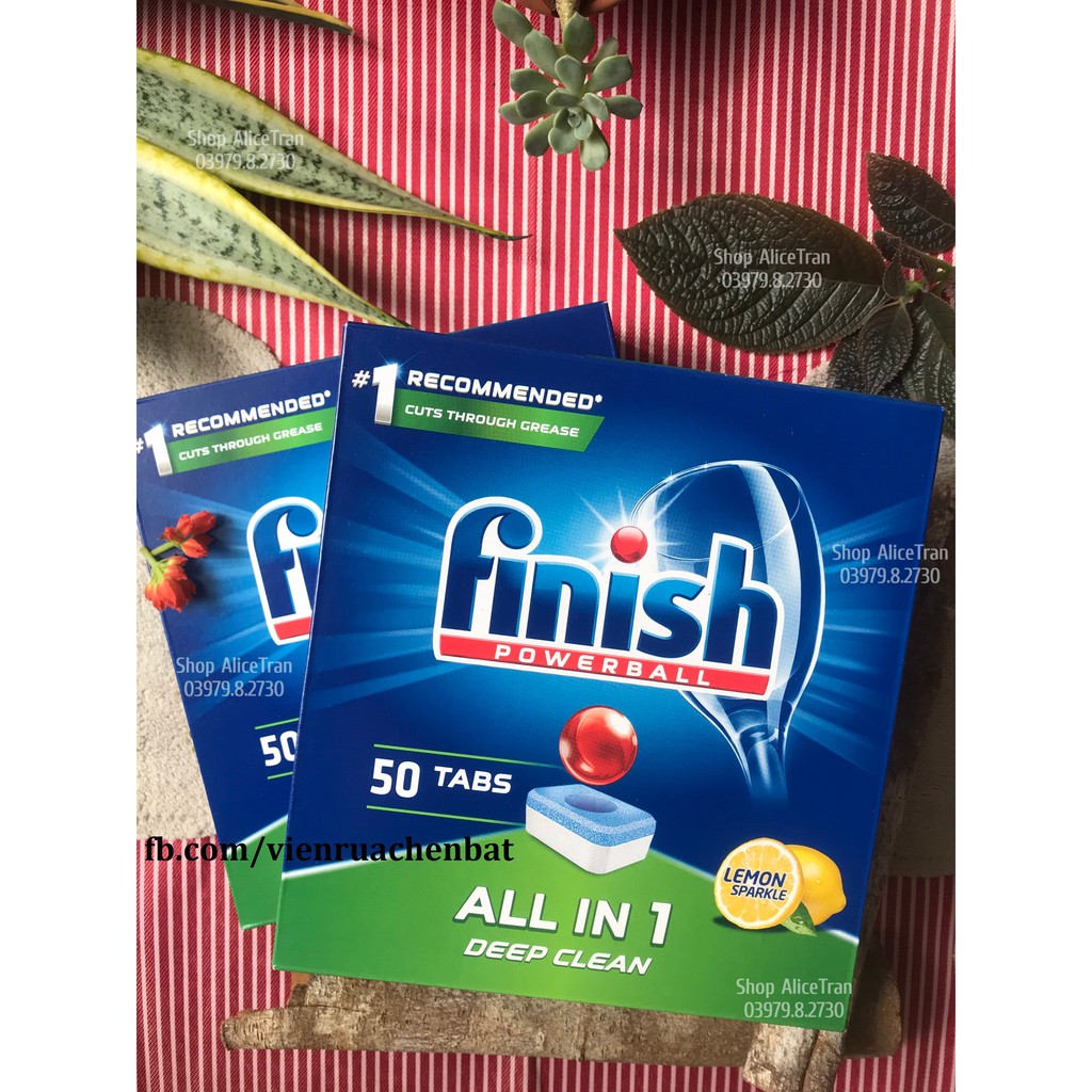 Viên rửa chén bát Finish All In 1  - Hộp 50 - 52 - 100 viên
