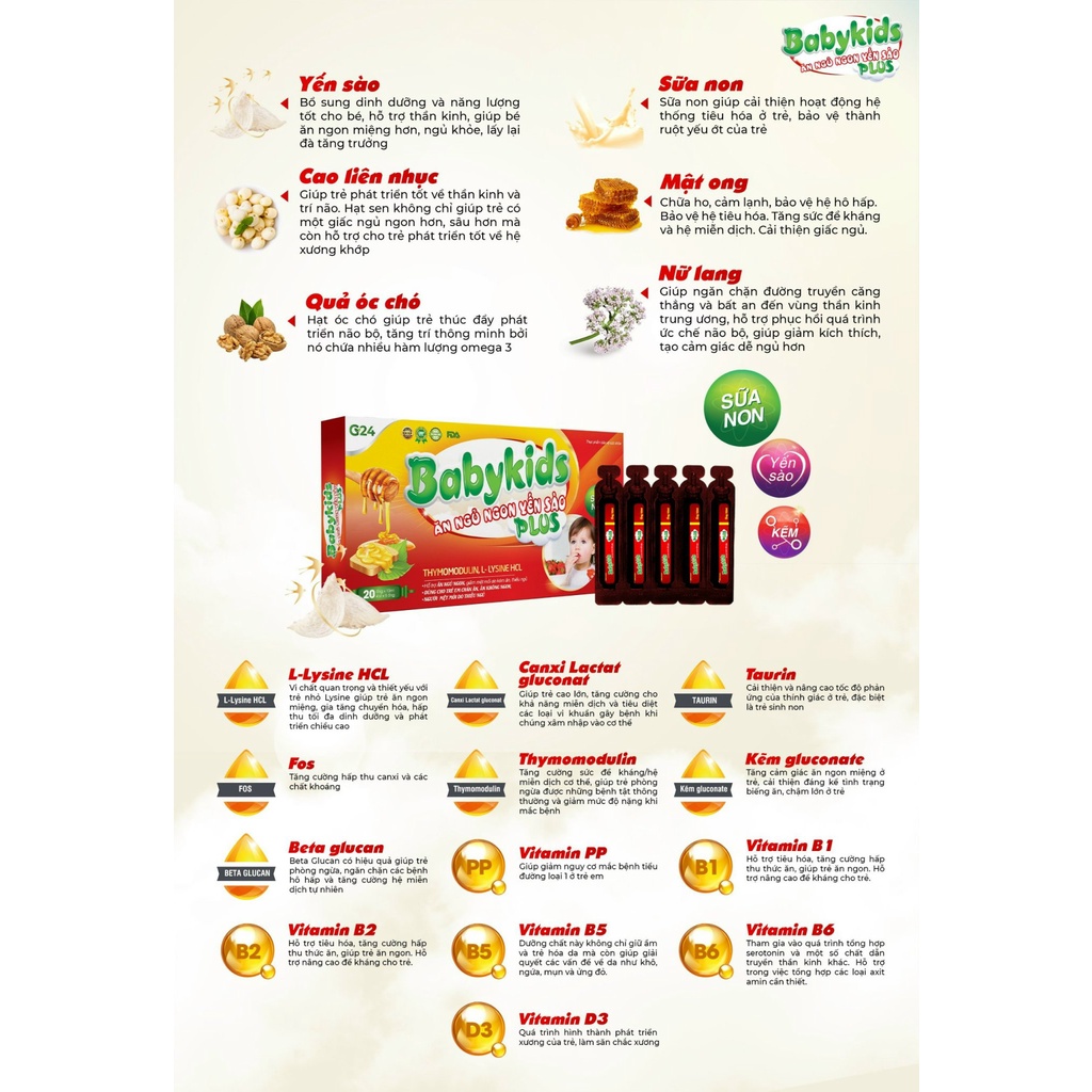 BABYKIDS Ăn Ngủ Ngon Yến Sào
