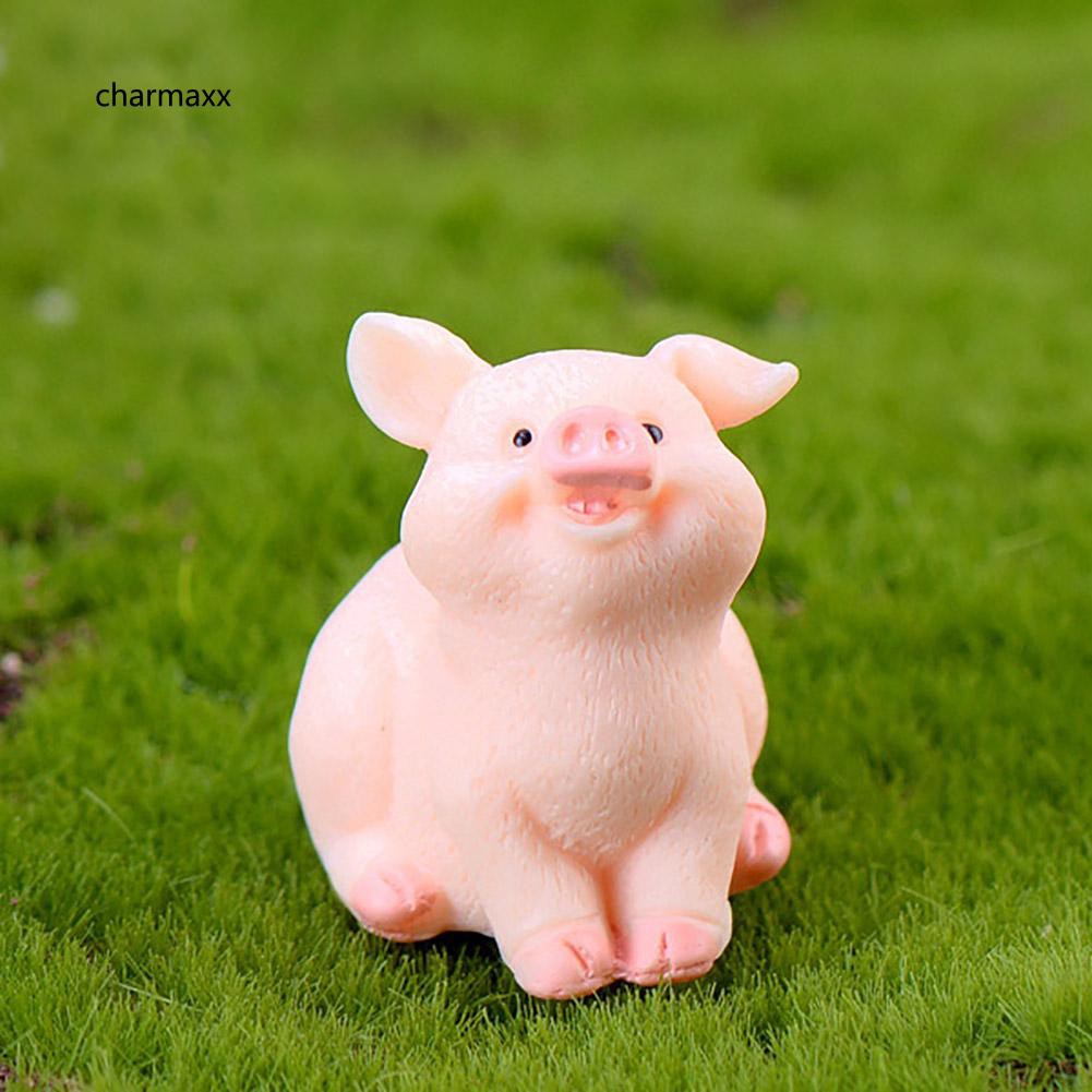 Mô hình heo mini dễ thương bằng resin dùng trang trí tiểu cảnh/nội thất