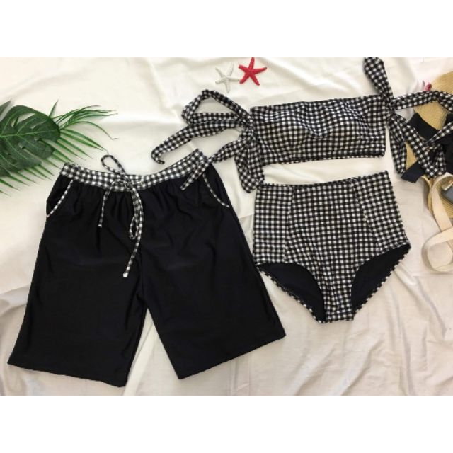 Bikini cặp caro dạng ống