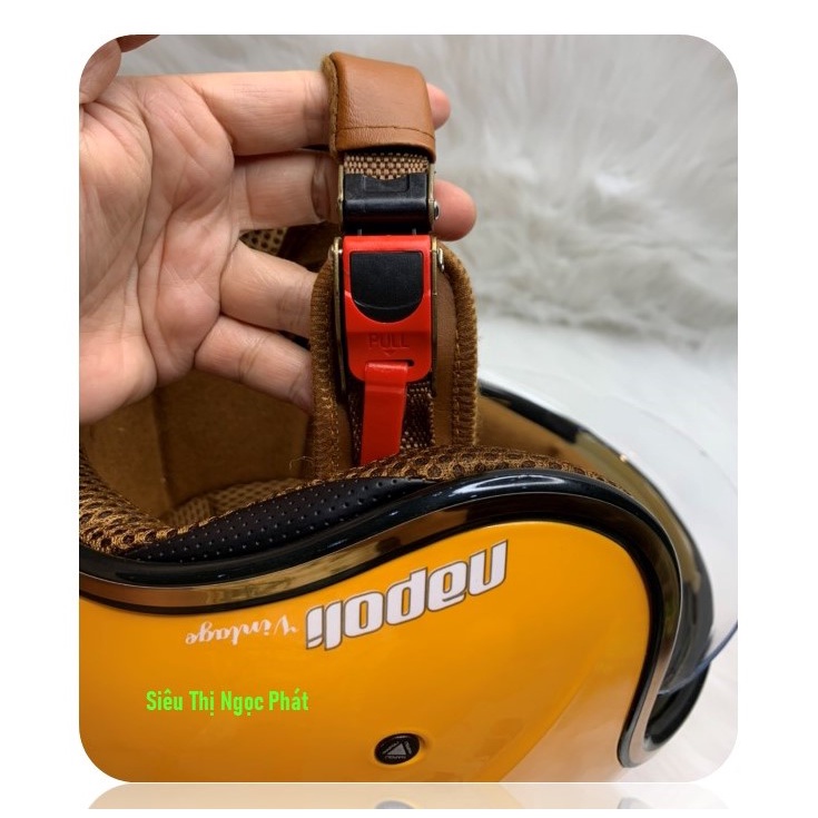 [PHƯỢT] Mũ bảo hiểm 3/4 NAPOLI có kèm kính che Full mặt_SIZE L 55-57cm_Màu VÀNG [HÀNG CHÍNH HÃNG]