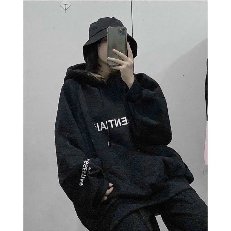 Áo khoác hoodie chui đầu nón 2 lớp nỉ ngoại unisex ulzzang nam nữ