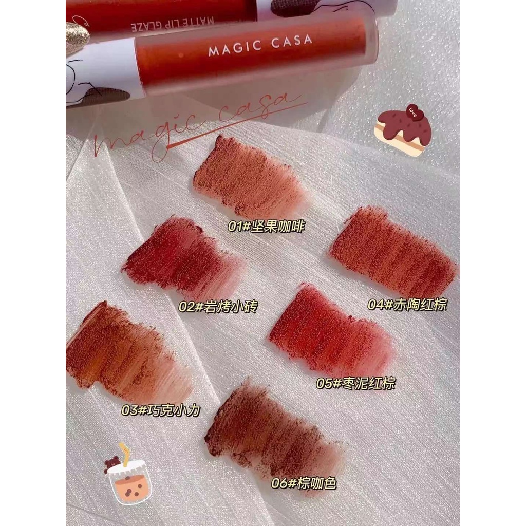 [Hàng mới về] Son kem lì MAGIC CASA mịn như nhung chống thấm nước màu sắc tùy chọn | BigBuy360 - bigbuy360.vn