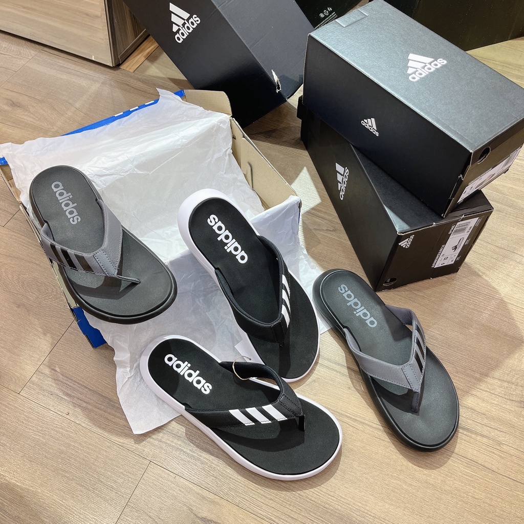 [CHÍNH HÃNG] Dép xỏ ngón ADIDAS Comfort màu Đen Xám
