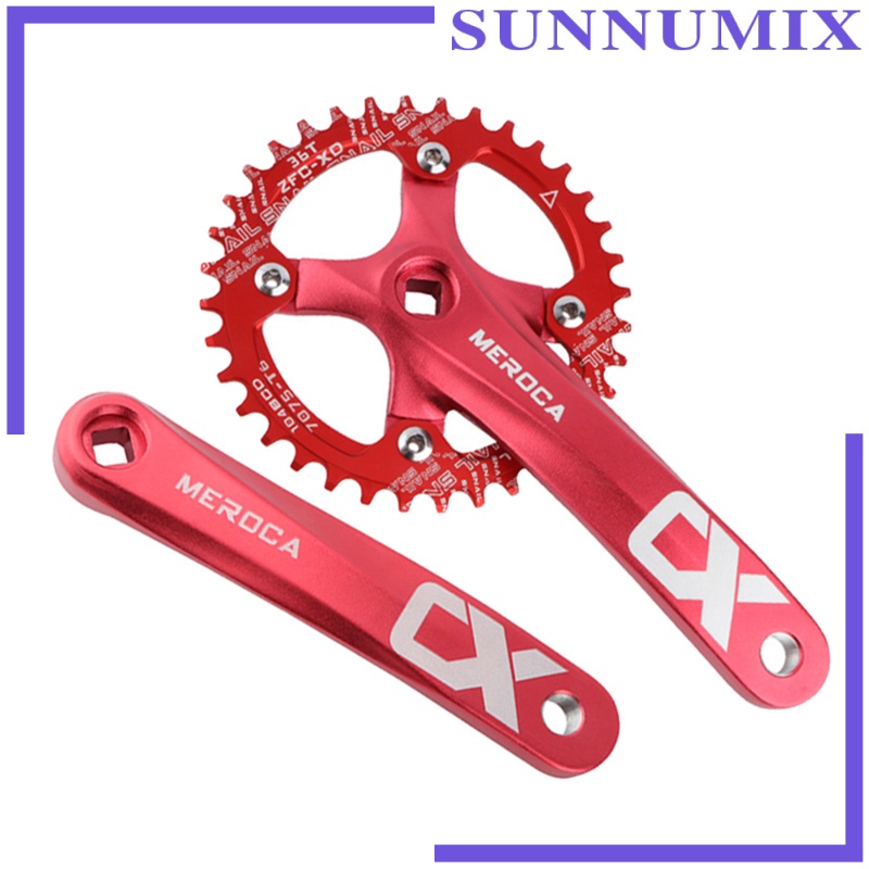 Bicycle Crankset Solid 8 9 10 11 104bcd 170mm Single Speed Crankset Bike Crank Repair Replacement Accessory