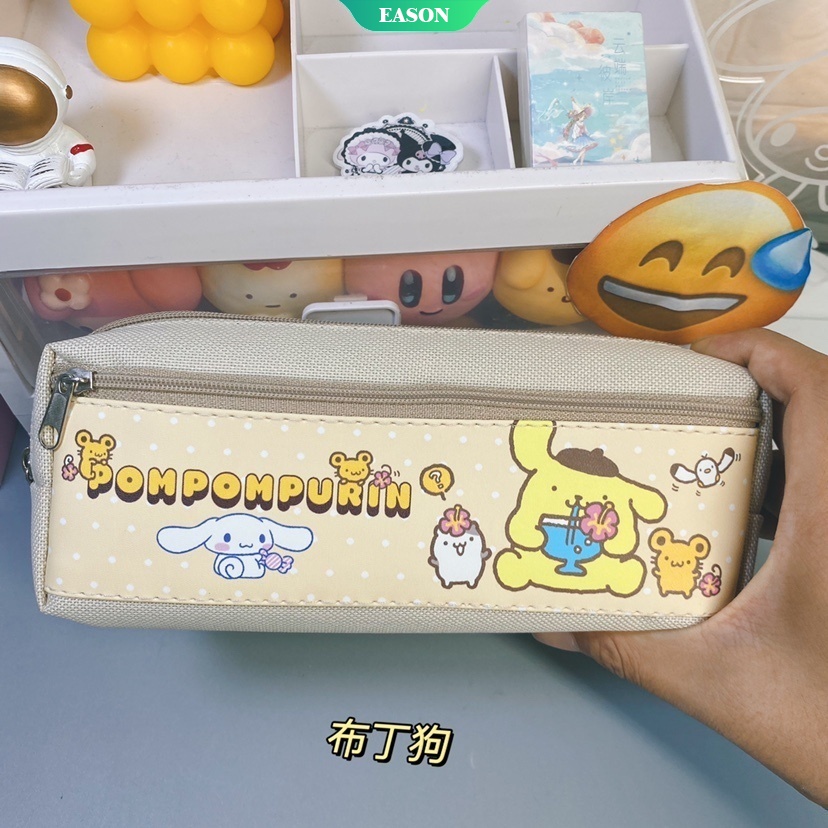 SANRIO Hộp Đựng Bút Chia Ngăn Họa Tiết Hoạt Hình Kuromi Dễ Thương Cho Bé