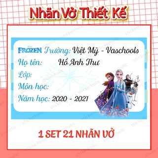 Sticker Nhãn In Tên Bé Elsa Anna - dán đồ dùng học tập cho học sinh - in tên bé theo yêu cầu - giá rẻ nhất năm 2020
