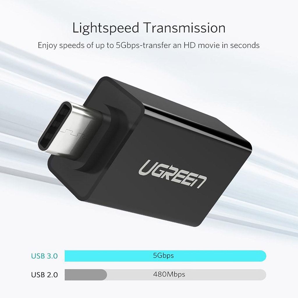 USB 3.1 Type C to USB 3.0 Type A female adapter UGREEN 30155 Chính Hãng