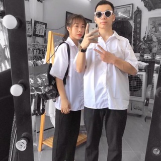 Áo Sơ Mi Trắng Học Sinh Unisex (Video+ ảnh thật)