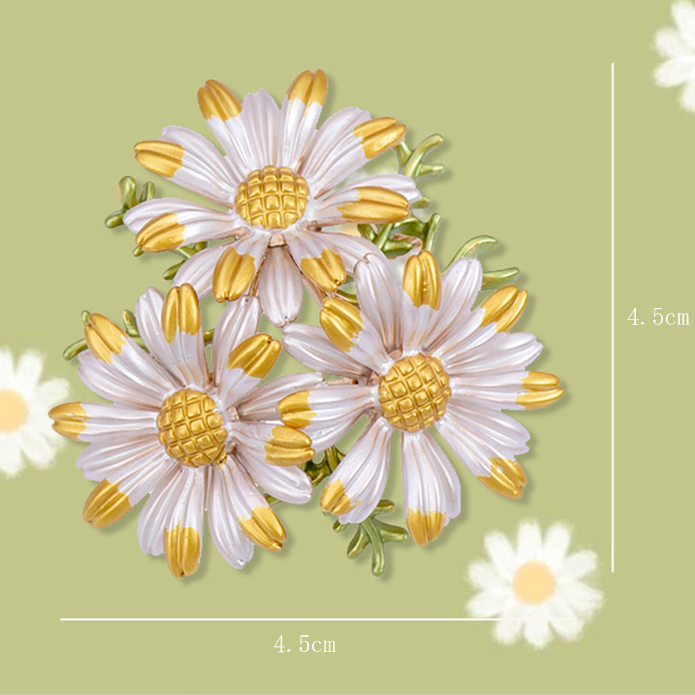 FORBETTER Women Jewelry Daisy Brooches Cute Scarf Clip Enamel Pin Flower Badges Women 1Pc Fashion Daisy Flower Ladies Collar Pins/Multicolor