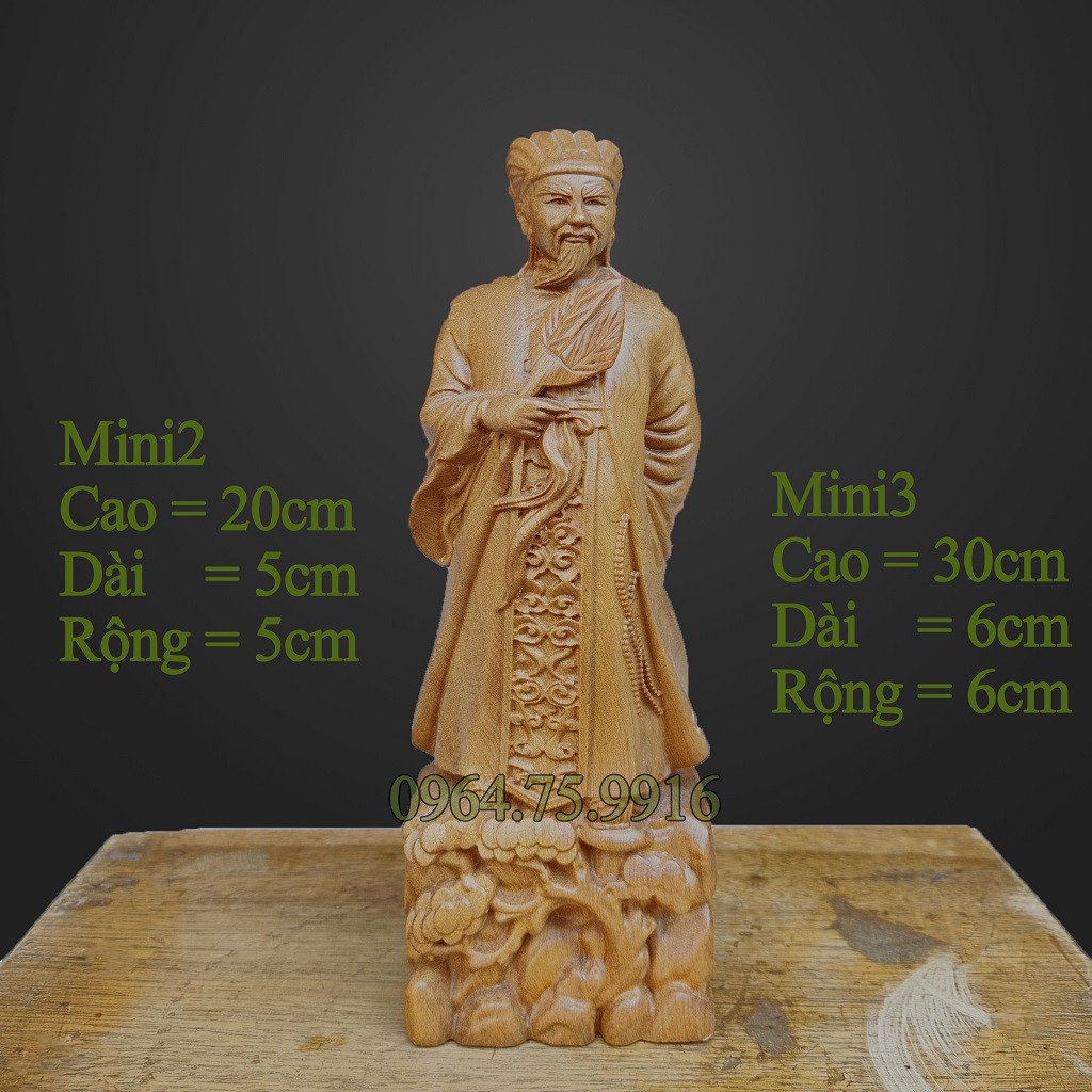 Tượng gỗ Gia Cát Lượng Mini 💓 Tượng Khổng Minh mang lại sự thông minh uyên bác | BigBuy360 - bigbuy360.vn