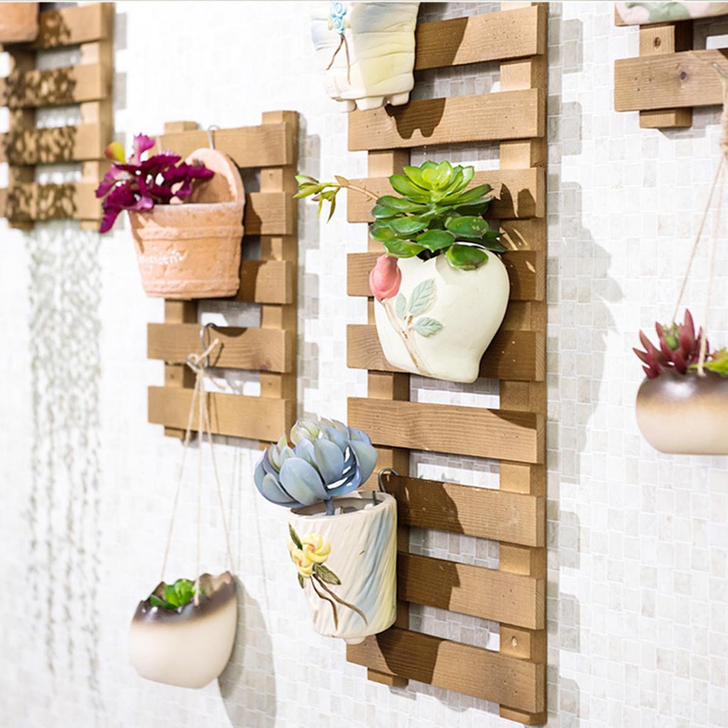 khung gỗ treo chậu hoa, dây leo, trang trí tường-combo4tấm