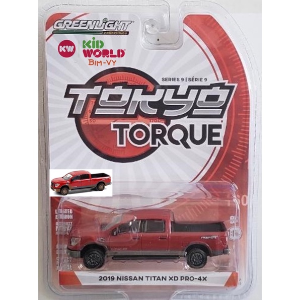 Xe mô hình GreenLight Tokyo Torque Series 9 Bán tải 2019 Nissan Titan XD Pro-4X 47070-E.