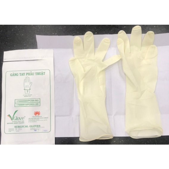 Găng tay phẩu thuật tiệt trùng Vglove- ĐVT: Hộp- 50 Đôi