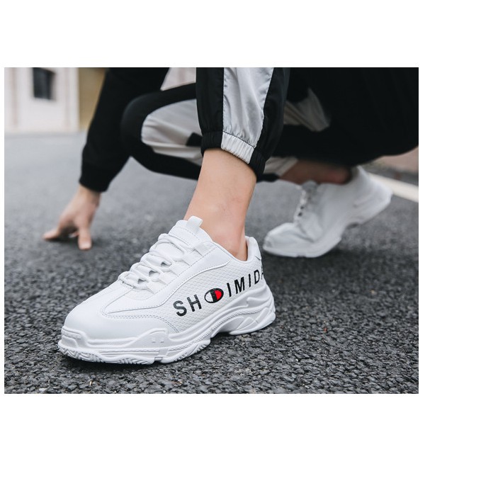 GiàyThể Thao   Nam  Giày Sneaker giữ nhiệt đi êm mềm lót thoáng khí mới nhất đế đúc mầu trắng 2020 hd51