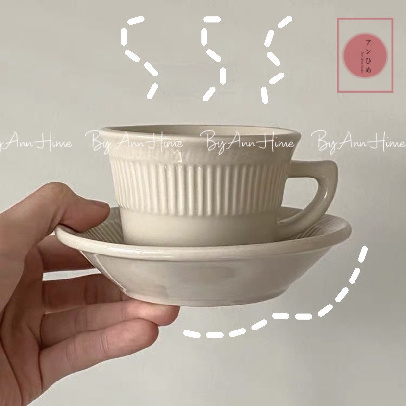Cốc - Ly Sứ Retro Bắc Âu Kẻ Soc Uống Trà- Cafe Văn Phòng Gia Đình