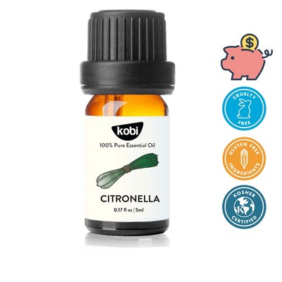 Tinh dầu Sả Java Kobi Citronella 5ml thơm phòng khử mùi hỗ trợ xua côn trùng dùng khuếch tán