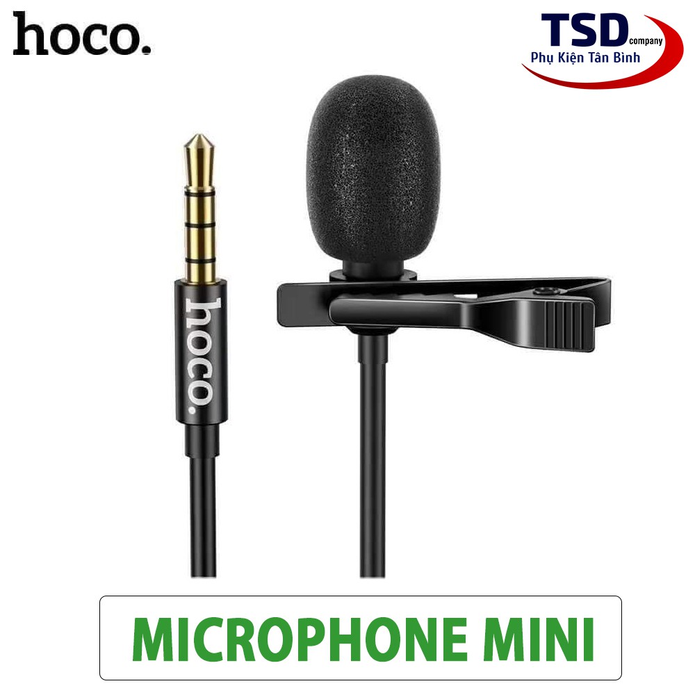 Microphone Mini Hoco Di02 Kẹp Áo Chính Hãng Có Màng Lọc Tạp Âm