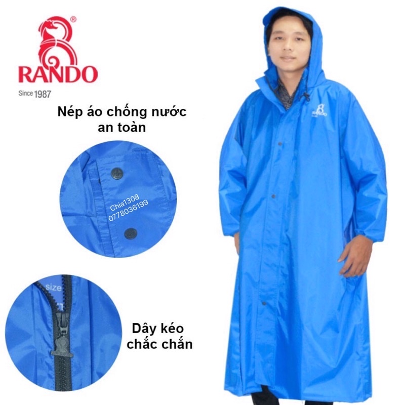 Áo mưa dây kéo cao cấp hàng chính hãng Rando( sỉ ib)