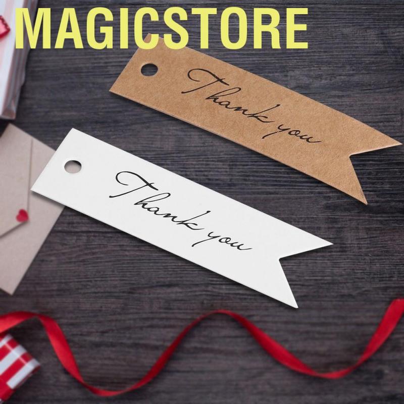 Magicstore 100pcs/lot Kraft Paper Hang Tag Gift Label Thankful Message Card (White)