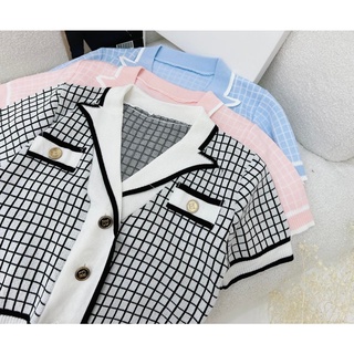 ÁO LEN CỔ VEST VIỀN FORM LỬNG 210622