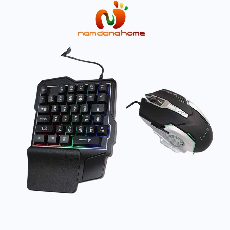 Combo Bàn phím giả cơ một tay GK103 + Chuột gaming V2 + lót chuột / Chuột chơi game Demon Baron Famo