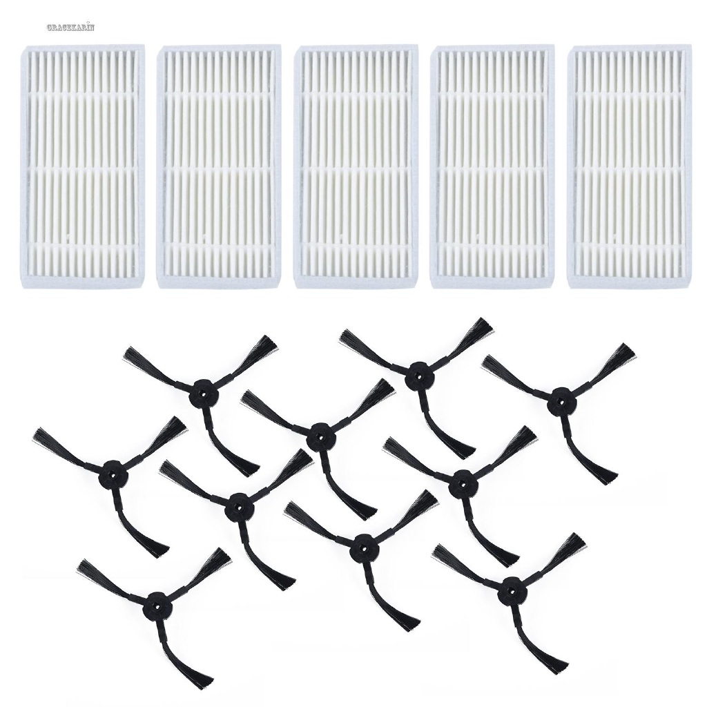 Bộ 15 cái bàn chải bên + bộ lọc bụi cho máy hút bụi robot Medion MD16192 MD18500 MD18501 MD18600