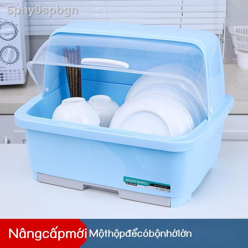 6phy0spbgnTủ nhựa nhà bếp loại lớn có nắp đậy giá úp bát treo đĩa hộp đựng đũa