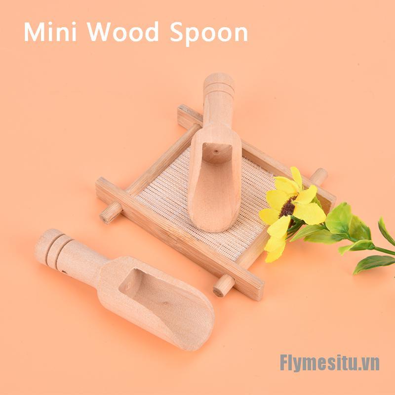 Flymesitu❀Wood Herb Spoon Bath Shower Rice Spice Salts Mini Kitchen Wooden Scoops Spoon