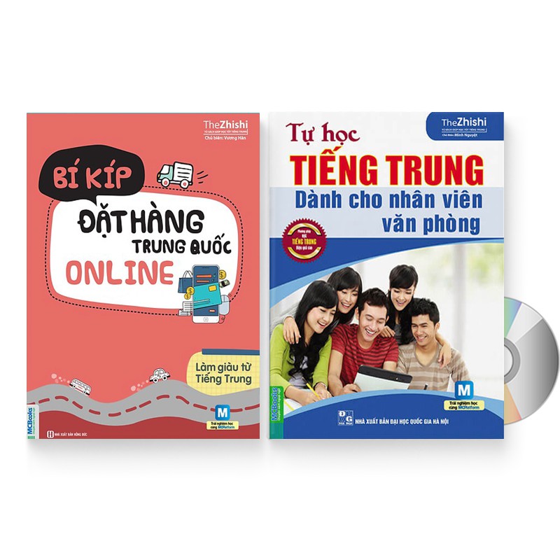 Sách - Combo 2 sách: Bí Kíp Đặt Hàng Trung Quốc Online + Tự Học Tiếng Trung Dành Cho Nhân Viên Văn Phòng + DVD quà tặng
