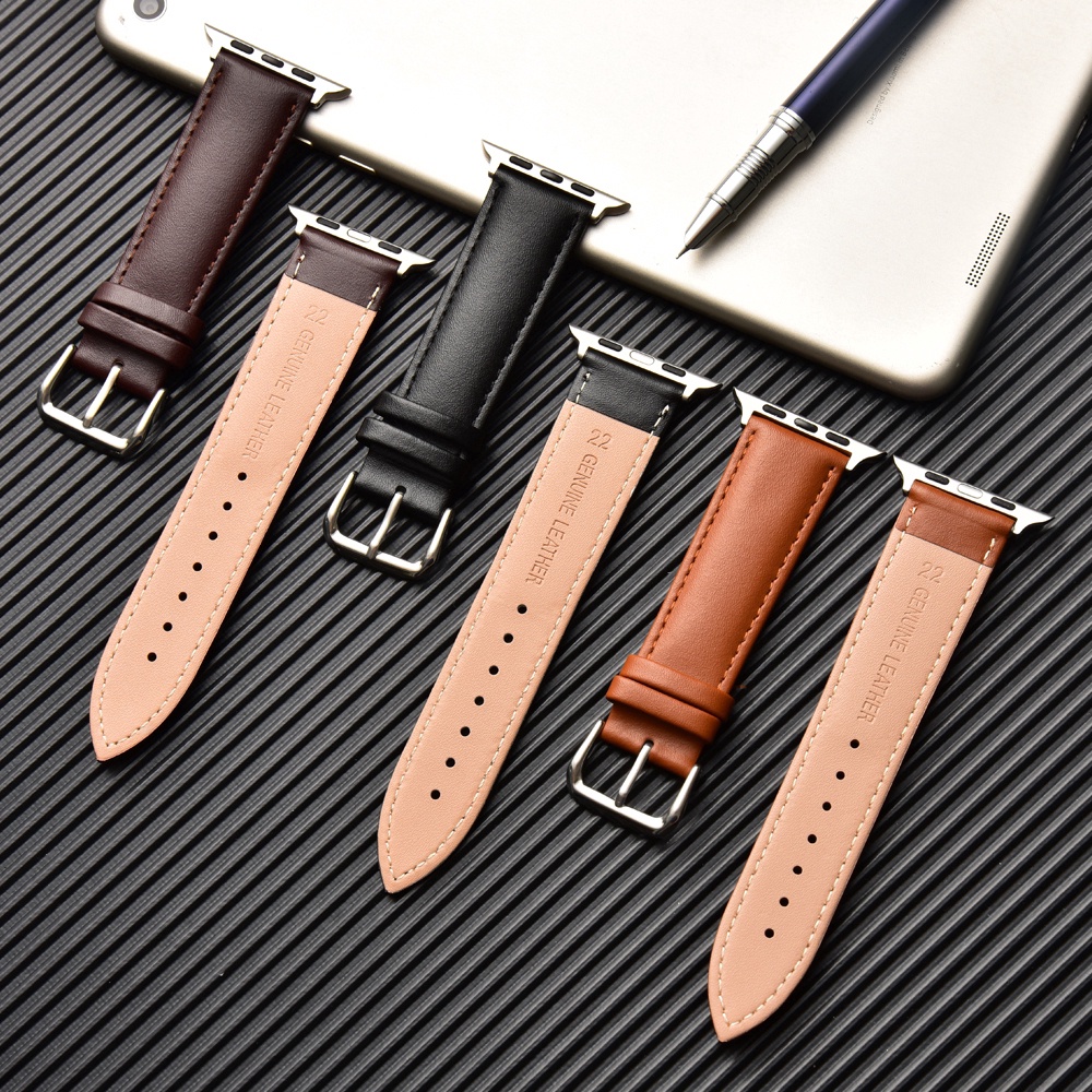 Dây Đeo Đồng Hồ Bằng Da Cho apple watch Series 3 4 5 6 7 41mm45mm 44mm 42mm 40mm 38mm